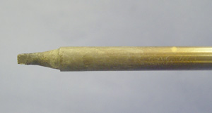 *Example of an oxidized tip that has blackened due to oxidization