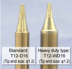 Same tip end size, but the thickness brings you high heat storage!