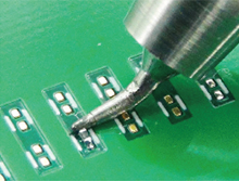 Soldering tiny chip parts such as 0603