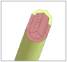 Repeat the following operation a few times: Pre-tin the solder connection of terminal (the red part shown in the left side figure) and clean the solder with desoldering wire.