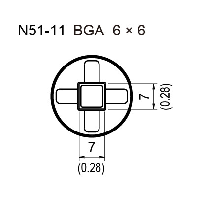 N51-11 BGA Hot Air Nozzle, 6 x 6 mm