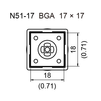 N51-17 BGA Hot Air Nozzle, 17 x 17 mm