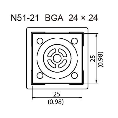 N51-21 BGA Hot Air Nozzle, 24 x 24 mm