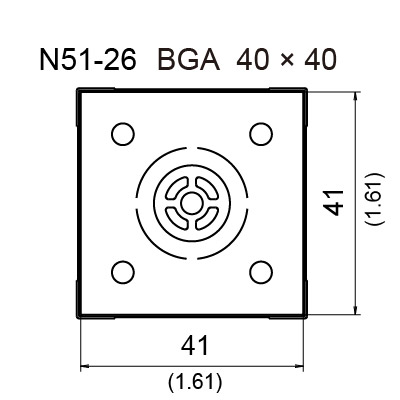 N51-26 BGA Hot Air Nozzle, 40 x 40 mm