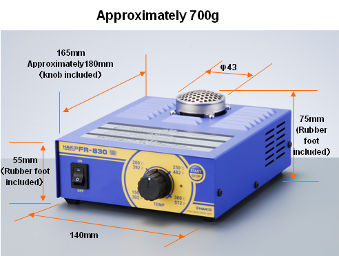 Outer dimensions of HAKKO FR-830