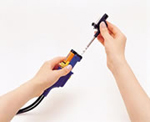 Hot nozzle can be replaced by nozzle cartridge by during work .