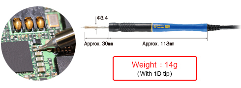 Ideal for micro-soldering applications under a microscope