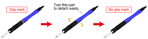 Grip mark can be attached/detached as desired.