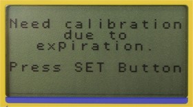 Notification of the calibration date
