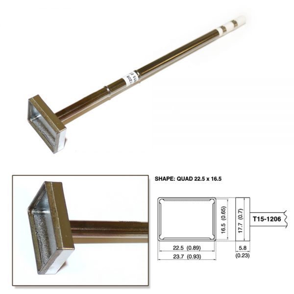 T15-1206 SMD Quad Soldering Tip 22.5mm x 16.5mm x 7.3mm
