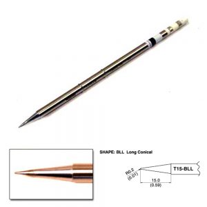 T15-BLL Conical Soldering Tip R0.2 x 15mm