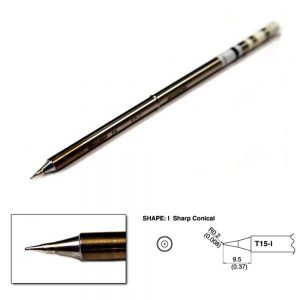 T15-I Conical Soldering Tip R0.2mm x 9.5mm