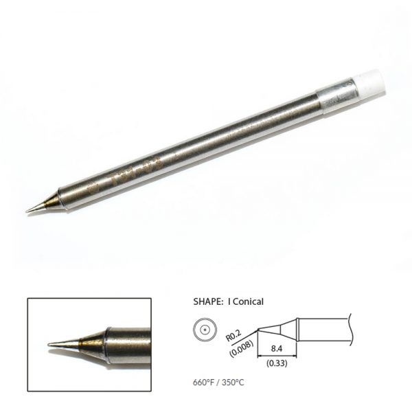 T31-03I Conical Soldering Tip R0.2 x 8.4mm 350°C